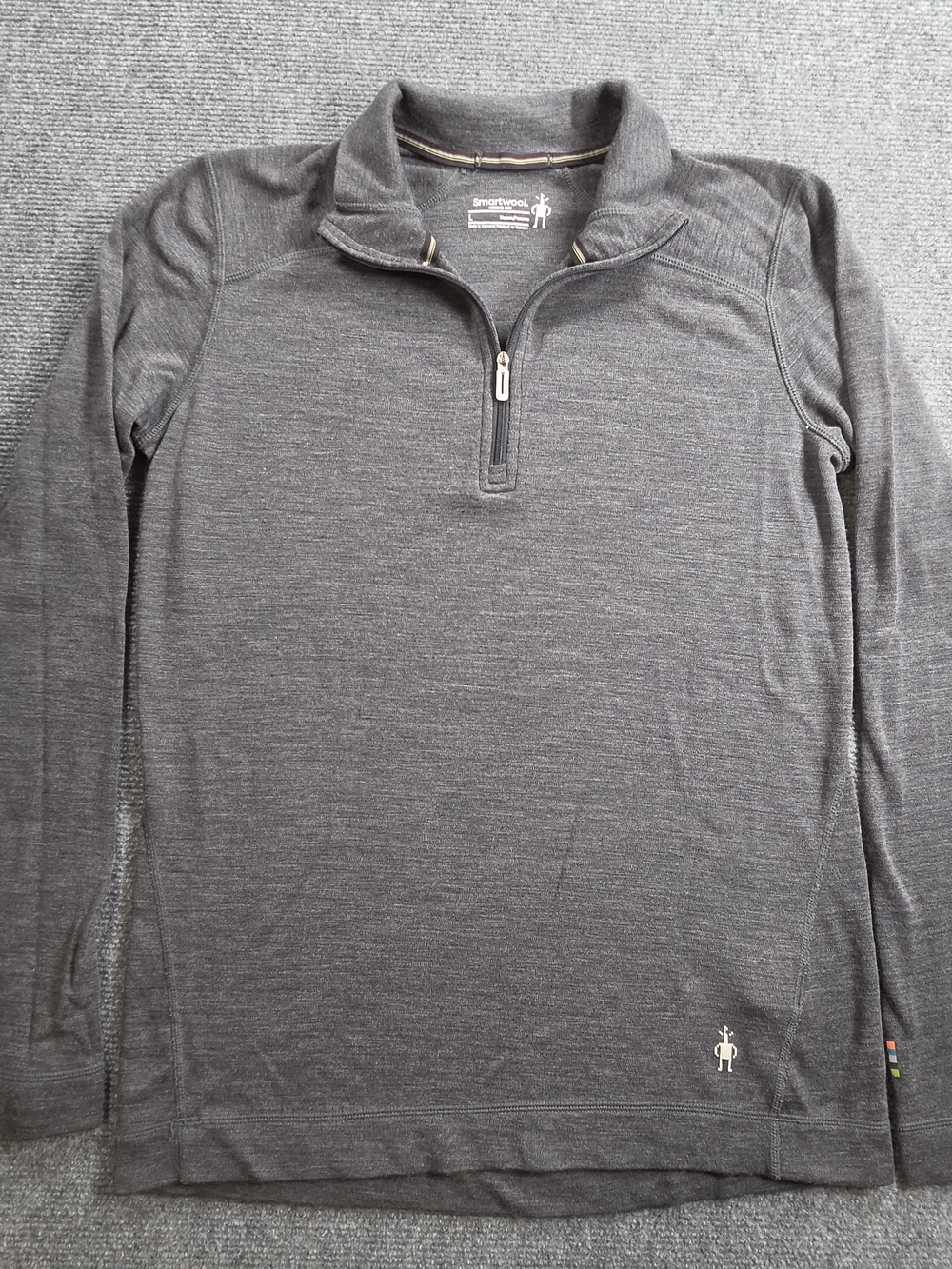 Smartwool Merino 250 Base Layer Womens L Wool 1/4 Zip Sweater Gray Pullover